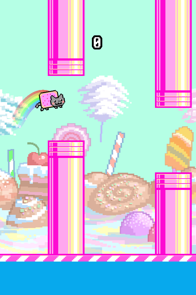 Screenshot 1 of Flappy Nyan: 날아다니는 고양이 날개 1.14