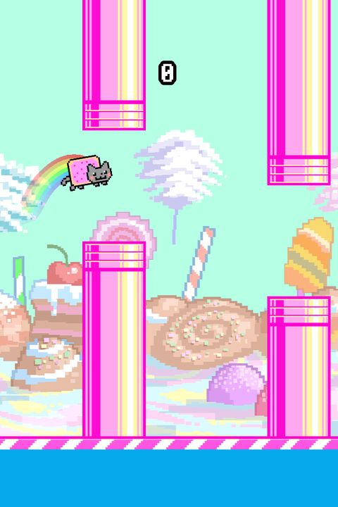 Screenshot 1 of Flappy Nyan: flying cat wings 1.14
