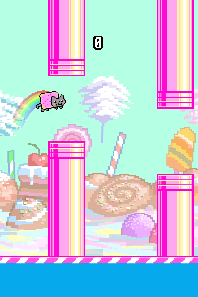 Flappy Nyan: flying cat wings 遊戲截圖