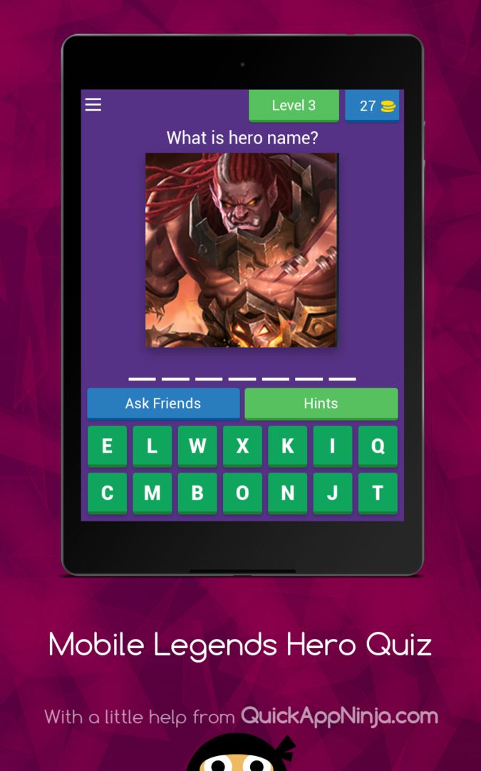 Mobile Legends Heroes Quiz screenshot game