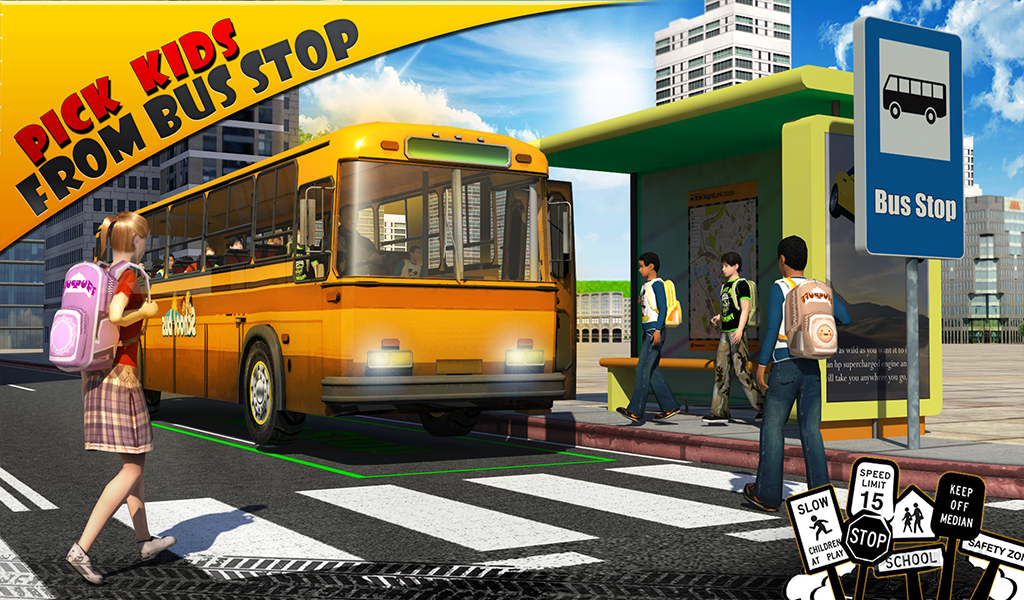 Cuplikan Layar Game Schoolbus Driver 3D SIM