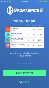 Sideline Fantasy Sports Game Screenshot
