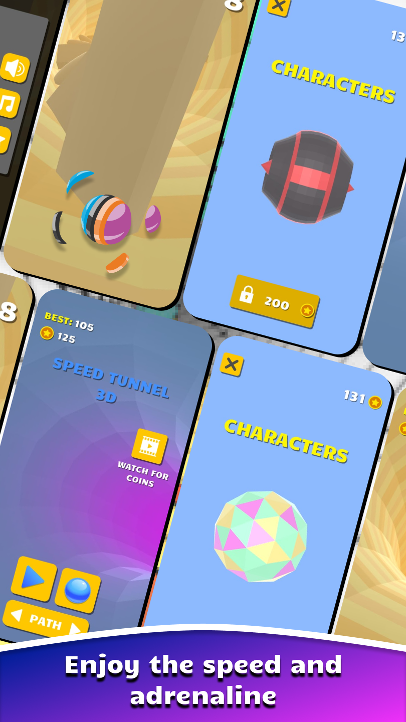Captura de Tela do Jogo Speed Tunnel 3D Tube