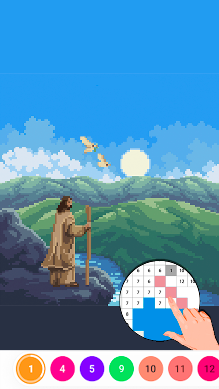 The Bible Coloring Number Game screenshot game