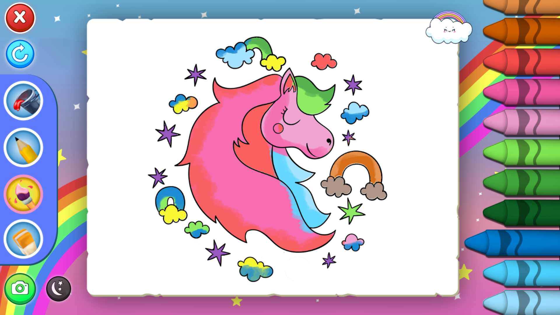 Cute Unicorn Coloring Game Screenshot