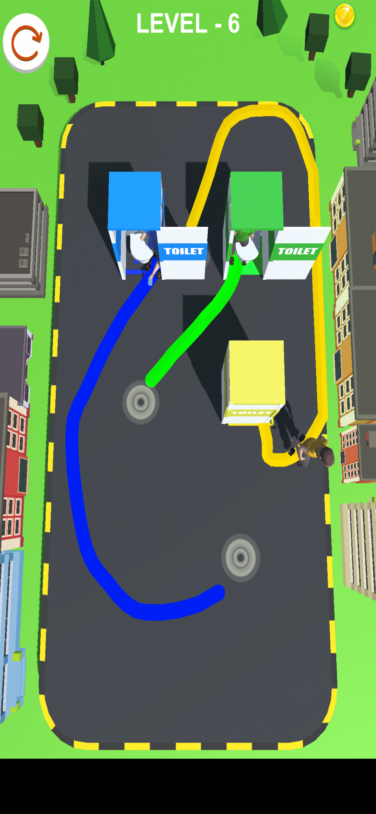 Toilet Rush Draw Puzzle Run 2 Game Screenshot