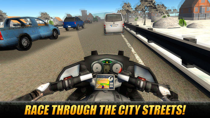 Screenshot 1 of Moto Traffic Rider 3D：Speed City Racing Full 