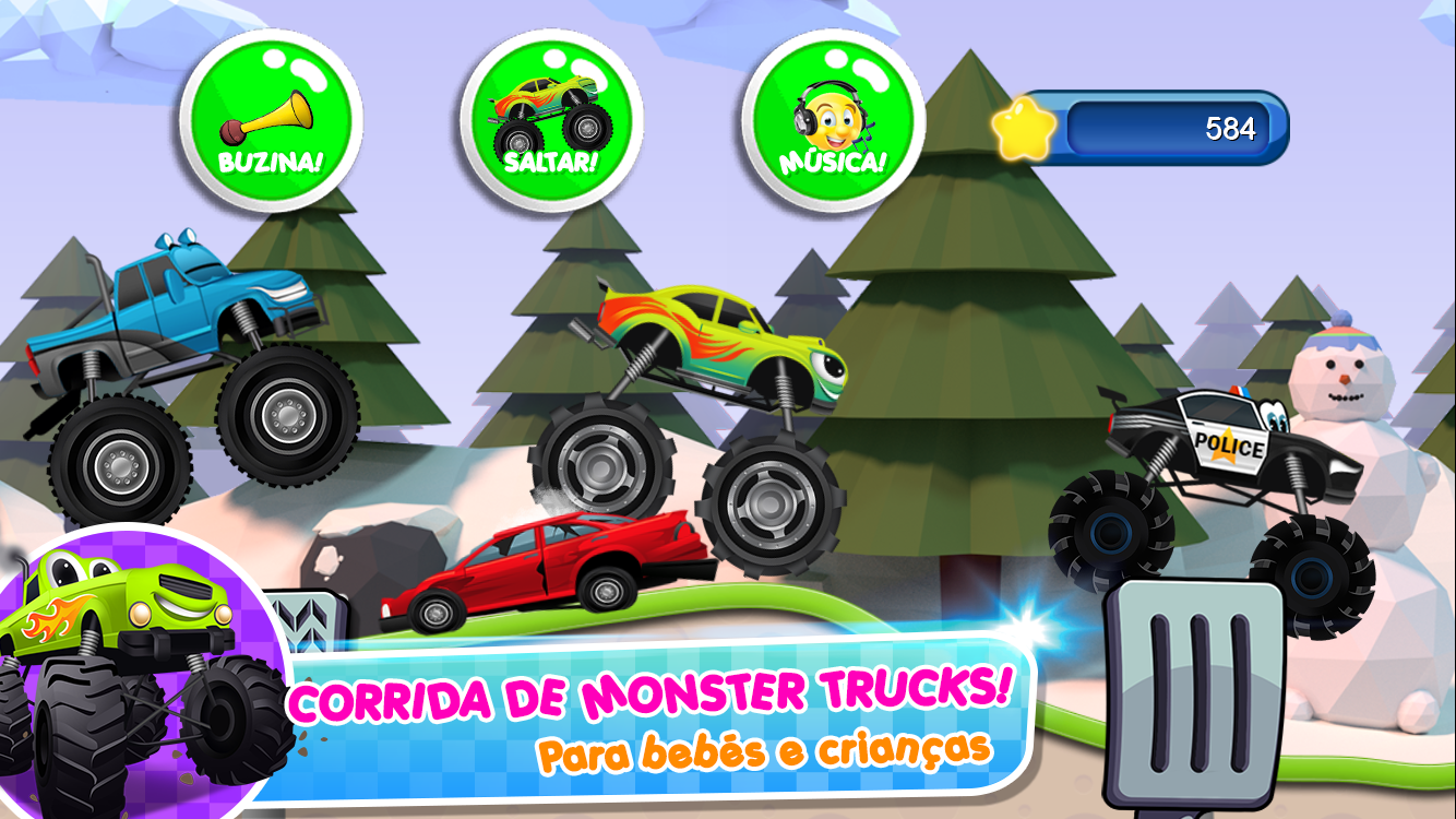 Captura de Tela do Jogo Monster Trucks para crianças 2