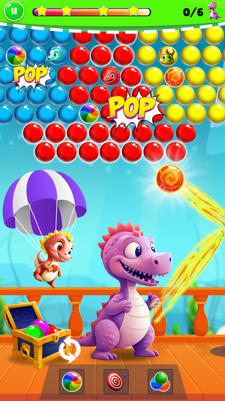 Dinos Rescue : Aim Bubbles Pop Game Screenshot