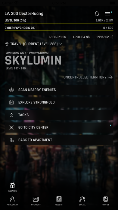 Arclight City - Text based RPG ภาพหน้าจอเกม