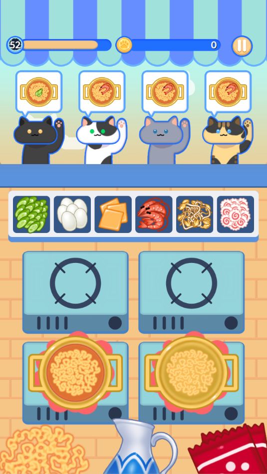 MEOWDLE - Cat,Noodle,Cooking screenshot game