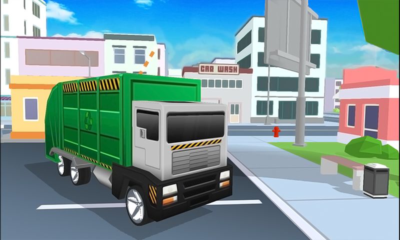 ブロック状のごみトラックシミュレータ screenshot game