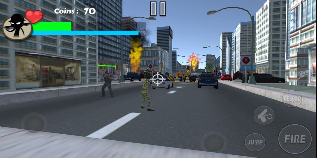 Stickman Hero Free:Fire Gangstar Crime 게임 스크린 샷