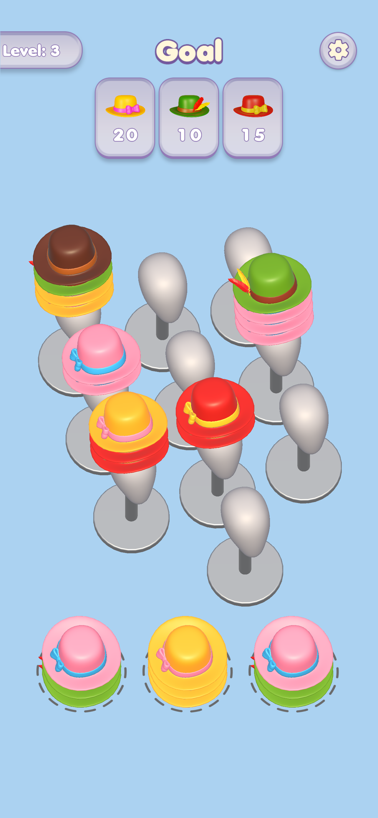 Hat Sort Puzzle Game Screenshot