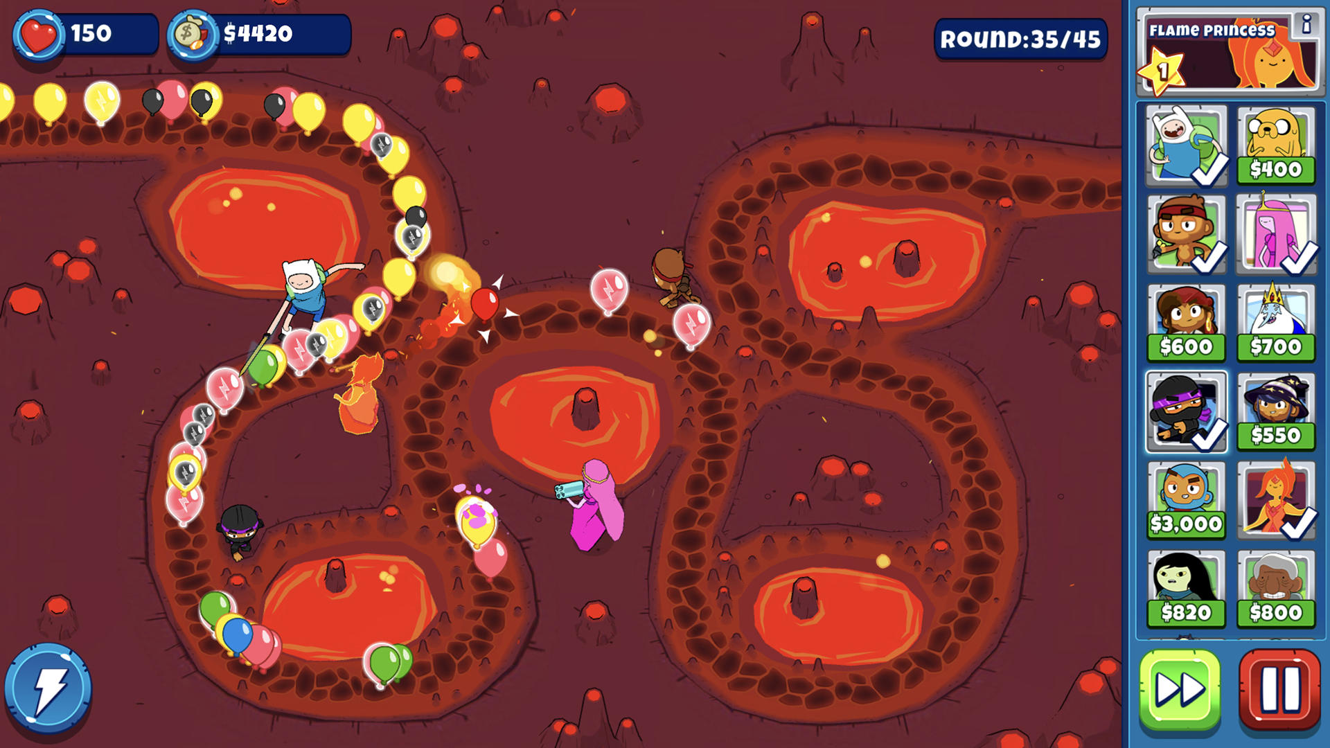 Bloons Adventure Time TD Game Screenshot