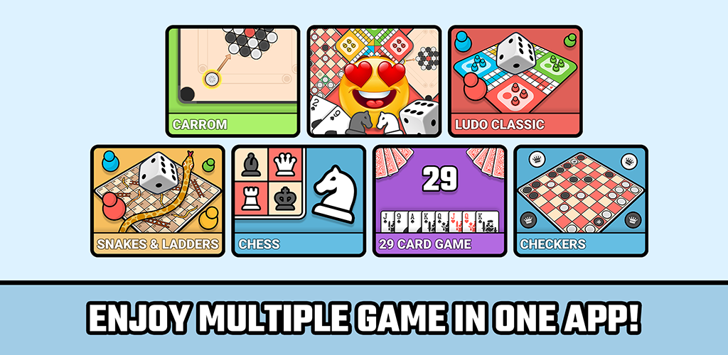 Banner of 29 Card Game Ludo Carrom 