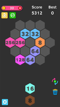 Hexa Merge - Sort to 2048 Game Screenshot