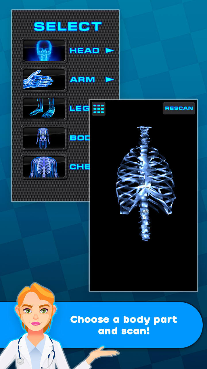 Dr. Simulator: Full Body X-Ray Game Screenshot