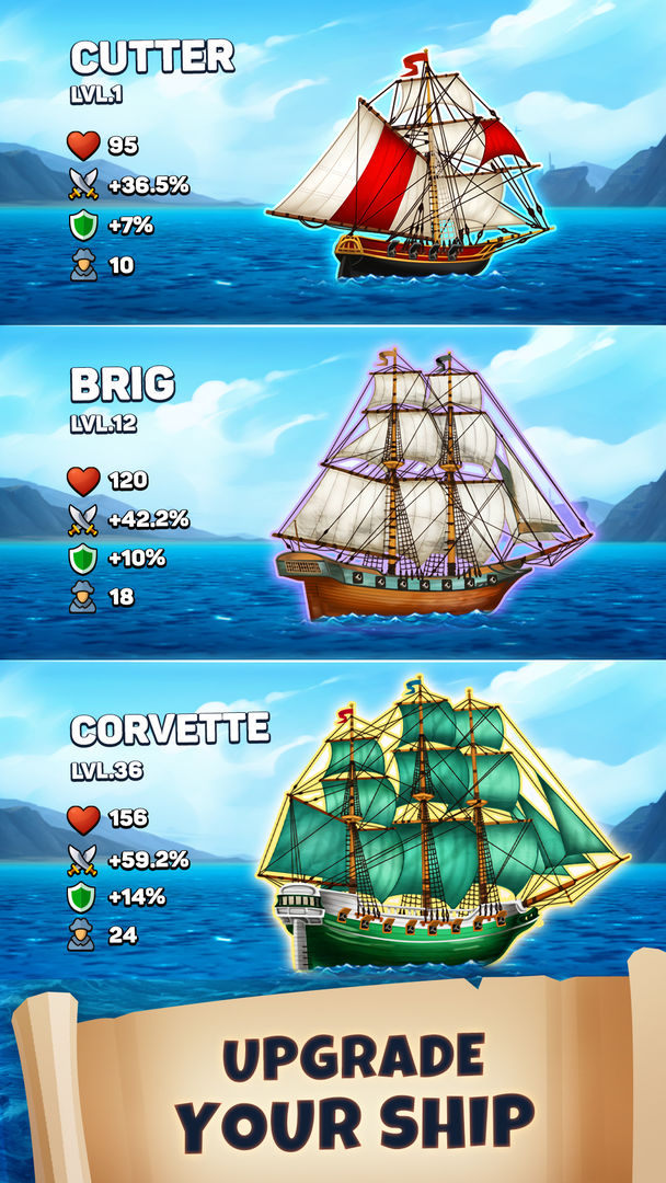 Pirates & Puzzles：Match 3 RPG 게임 스크린 샷