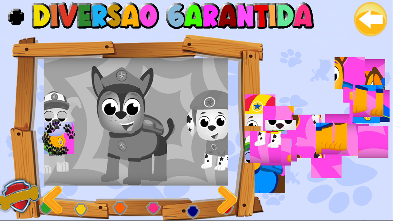 Jogo de quebra cabeça de patrulha canina versão móvel andróide iOS