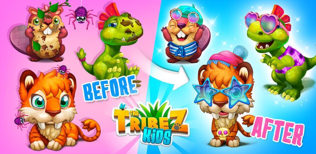 Banner of The Tribez Kids: Take care of Stone Age pets! 3.0.80