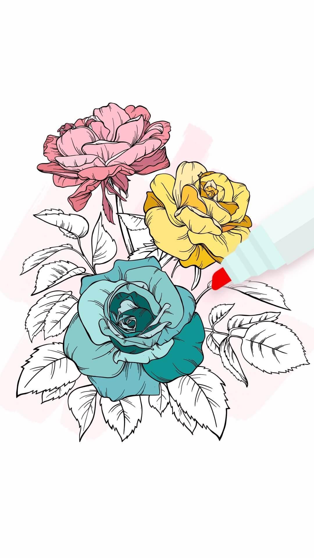 Flowers Coloring Books Game Screenshot