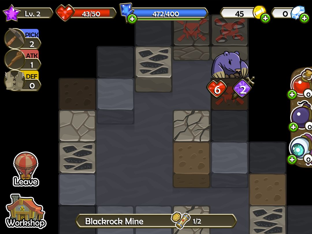 Screenshot of Mine Quest: Battle Dungeon RPG