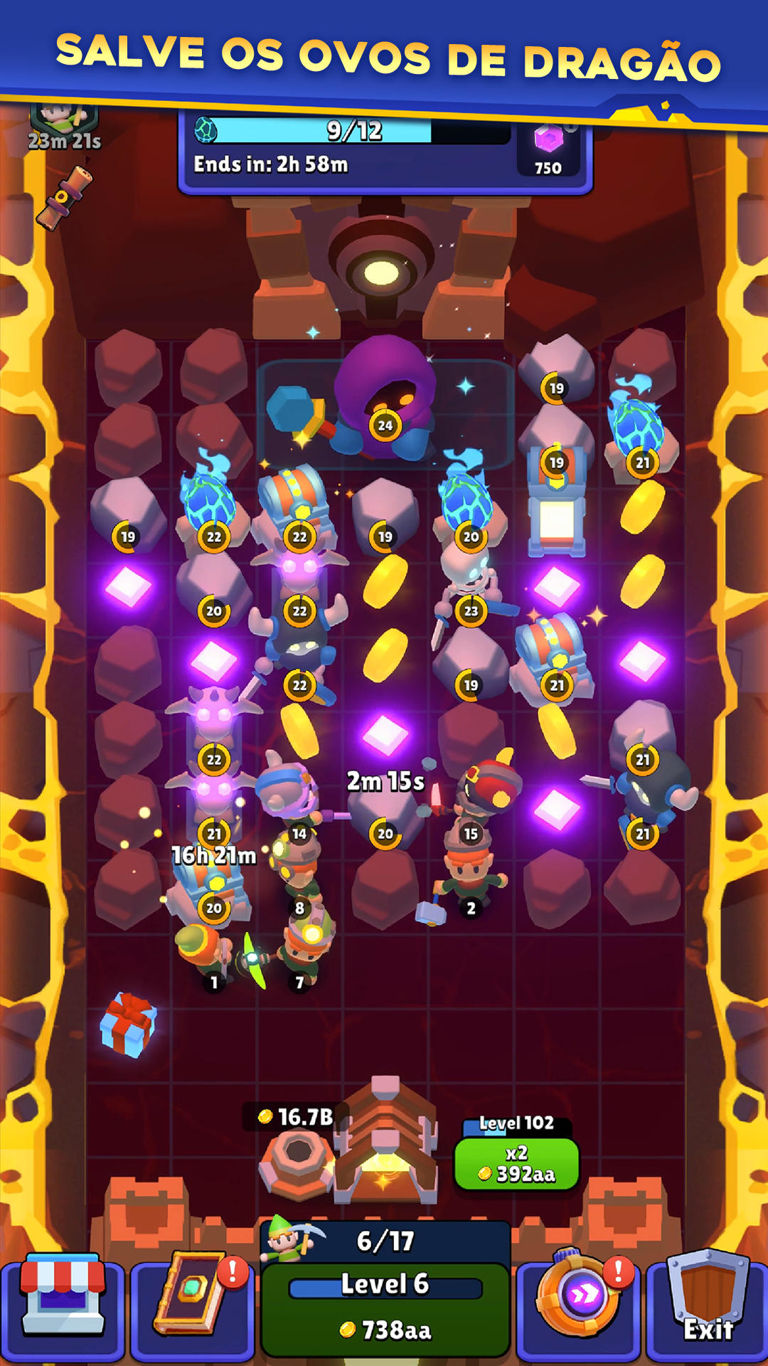 Captura de Tela do Jogo Gold and Heroes - Idle Dig