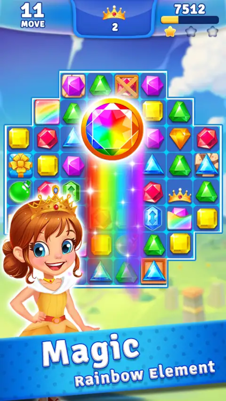Jewel Crush - Jewels & Gems Match 3 Puzzle Game Screenshot