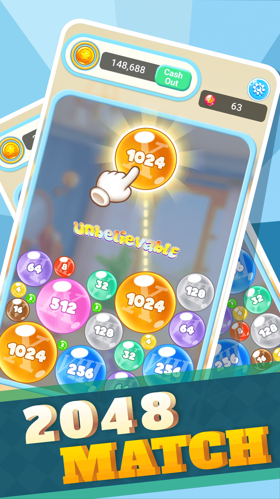 2048 Match - Merge Number Game Game Screenshot