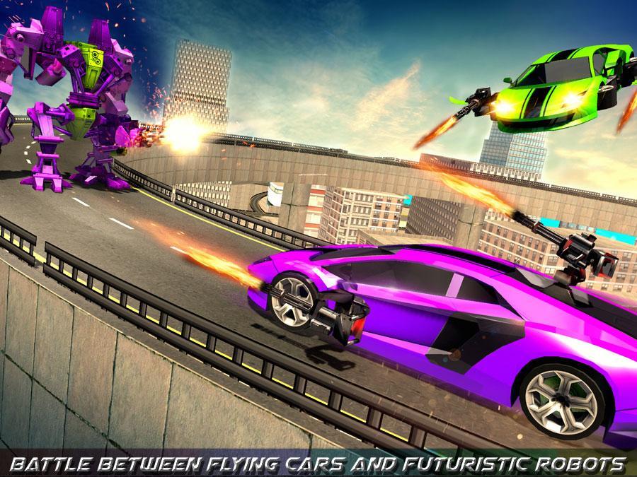 Flying Robot Car - Robot Transformation Game Game Screenshot