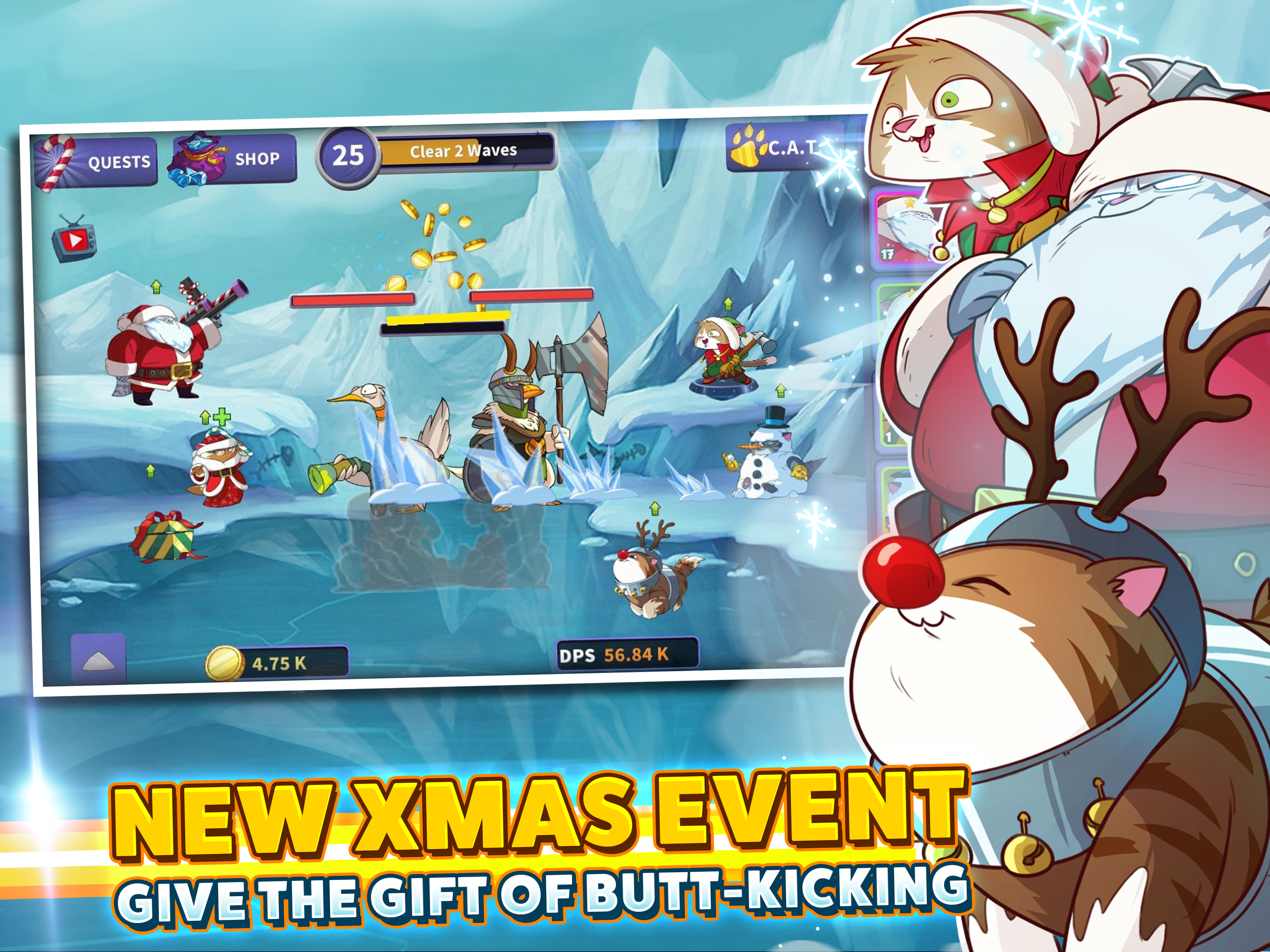 Tap Cats: Idle Warfare Game Screenshot