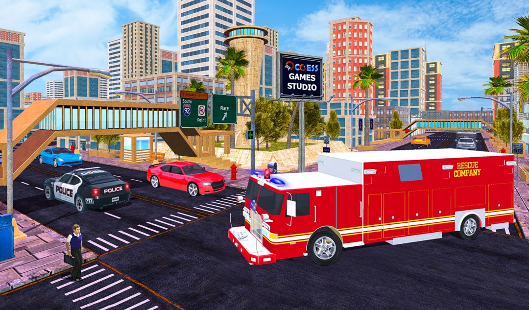 Firefighter Rescue Simulator 3D 게임 스크린 샷