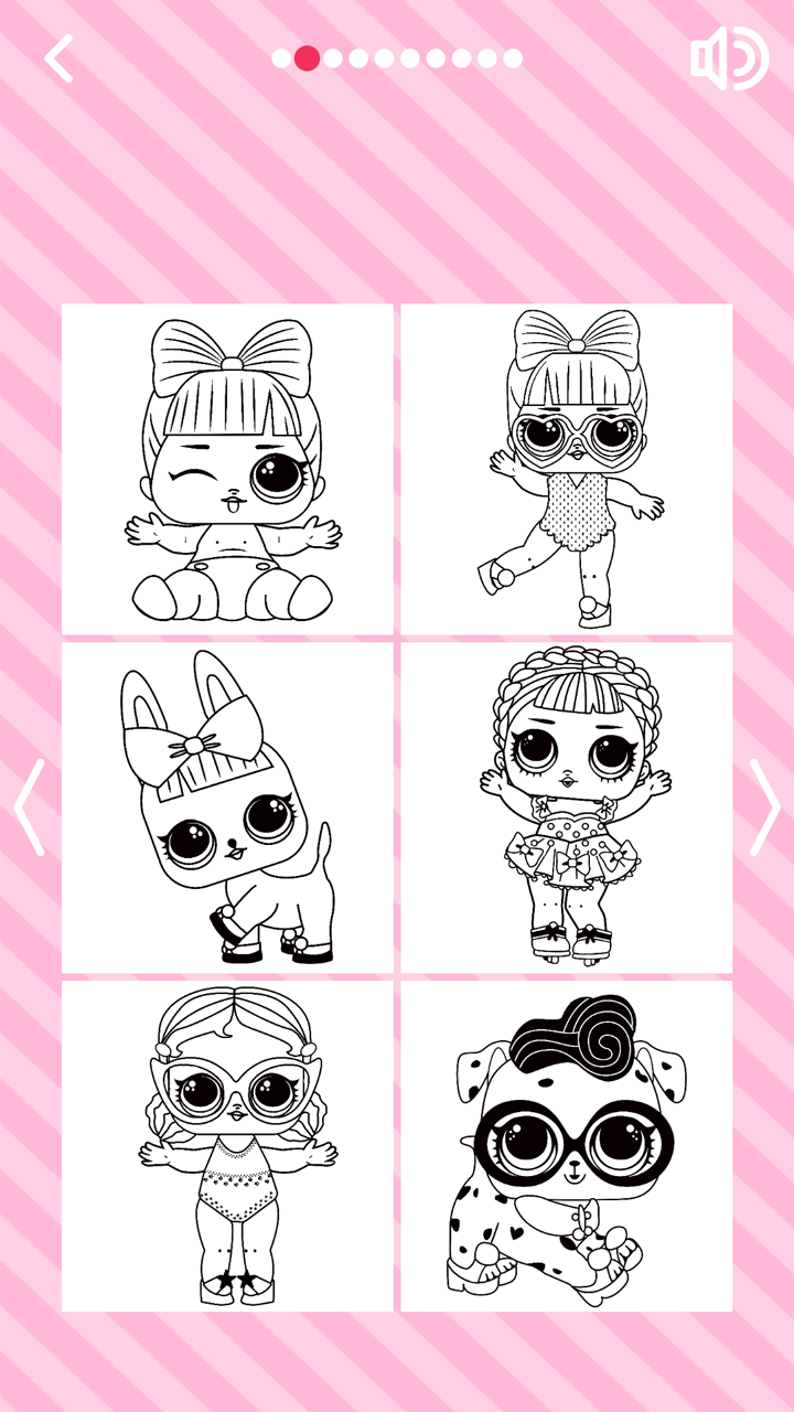 Cute Dolls Gliter Coloring Pages 게임 스크린샷