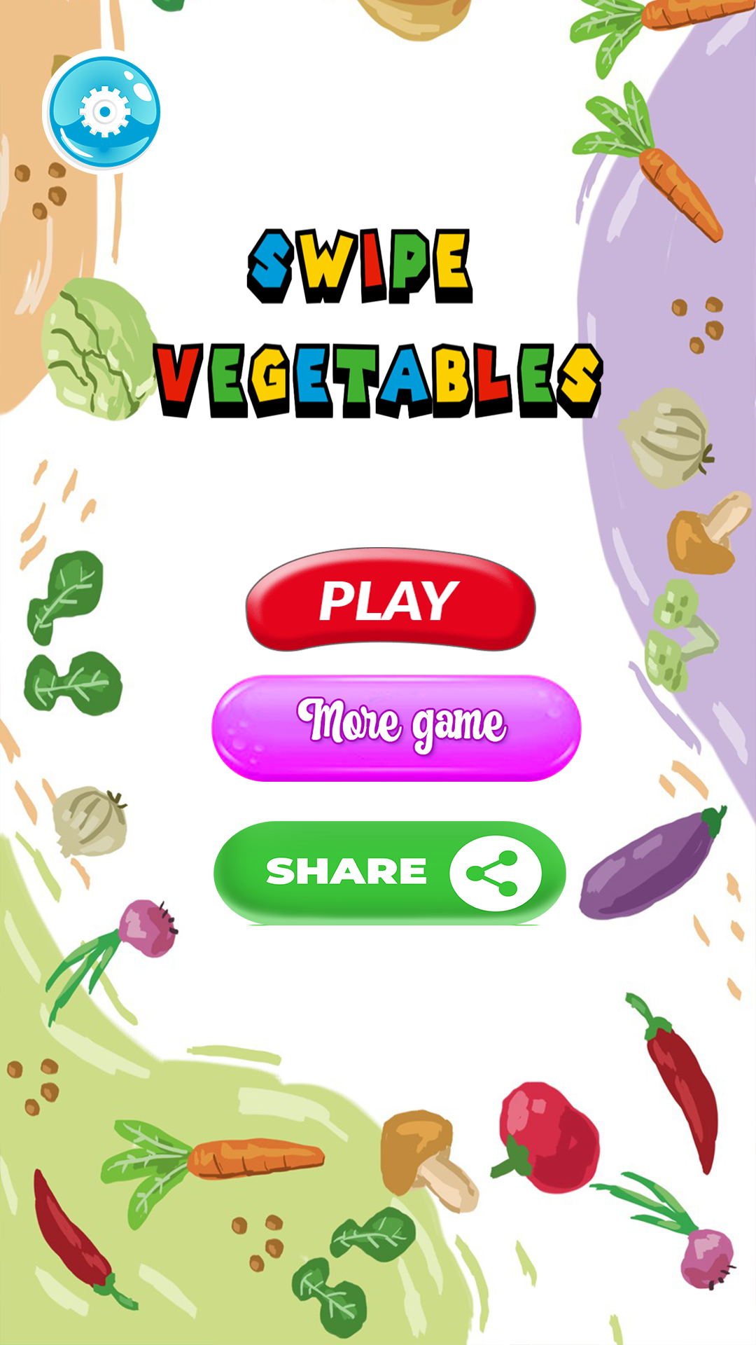 Swipe Vegetables ゲームのスクリーンショット