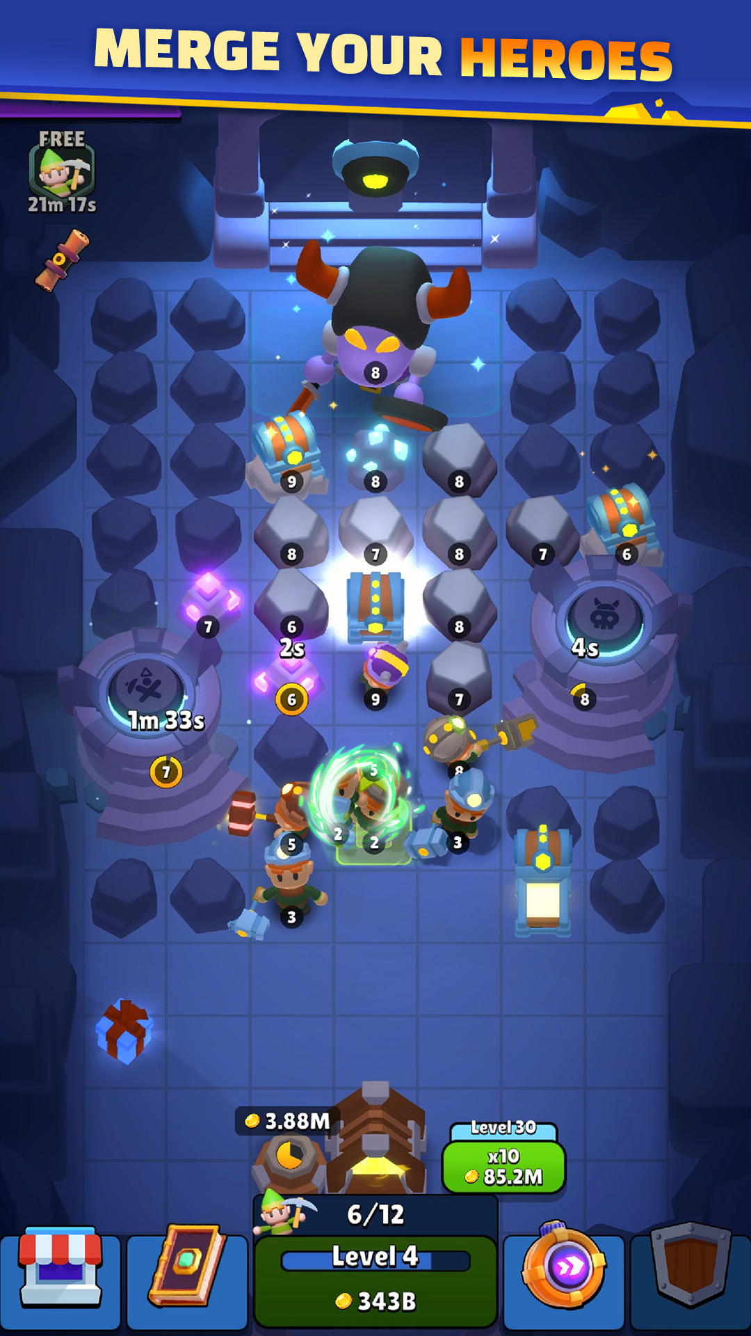 Gold and Heroes - Idle Dig Game Screenshot