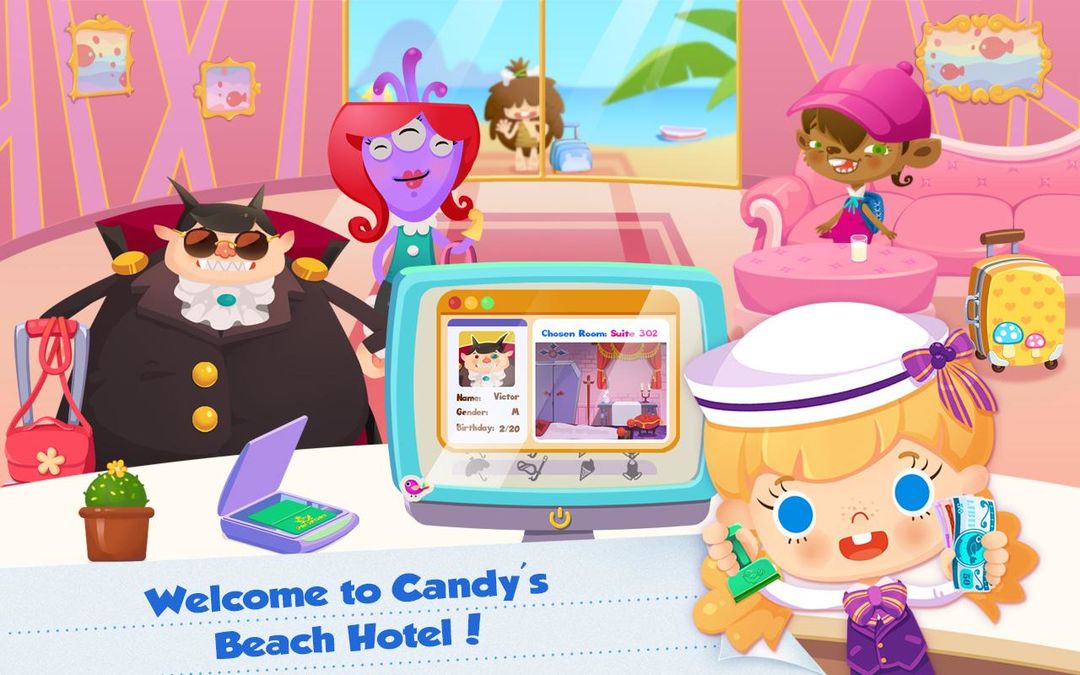 Candy's Vacation - Beach Hotel 게임 스크린 샷