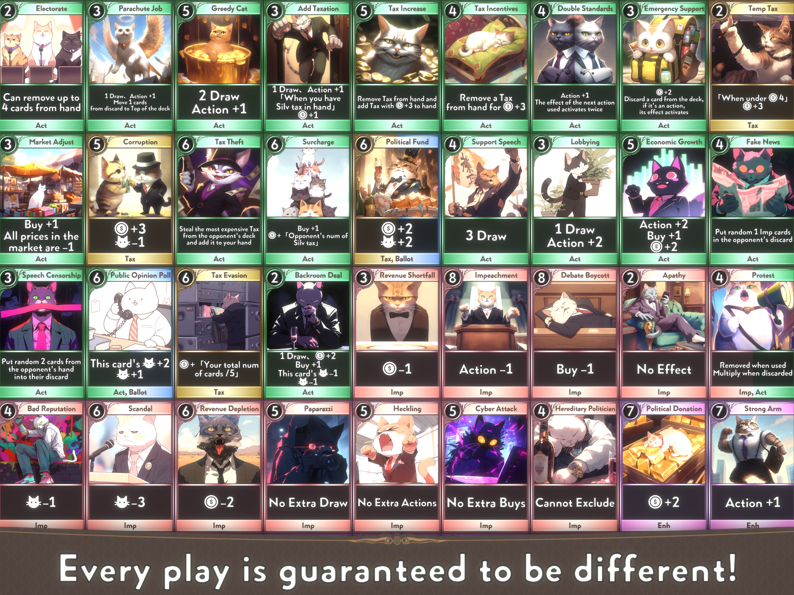 원왕: 전략적 고양이 카드 덱 구축 및 온라인 대결 게임 스크린 샷