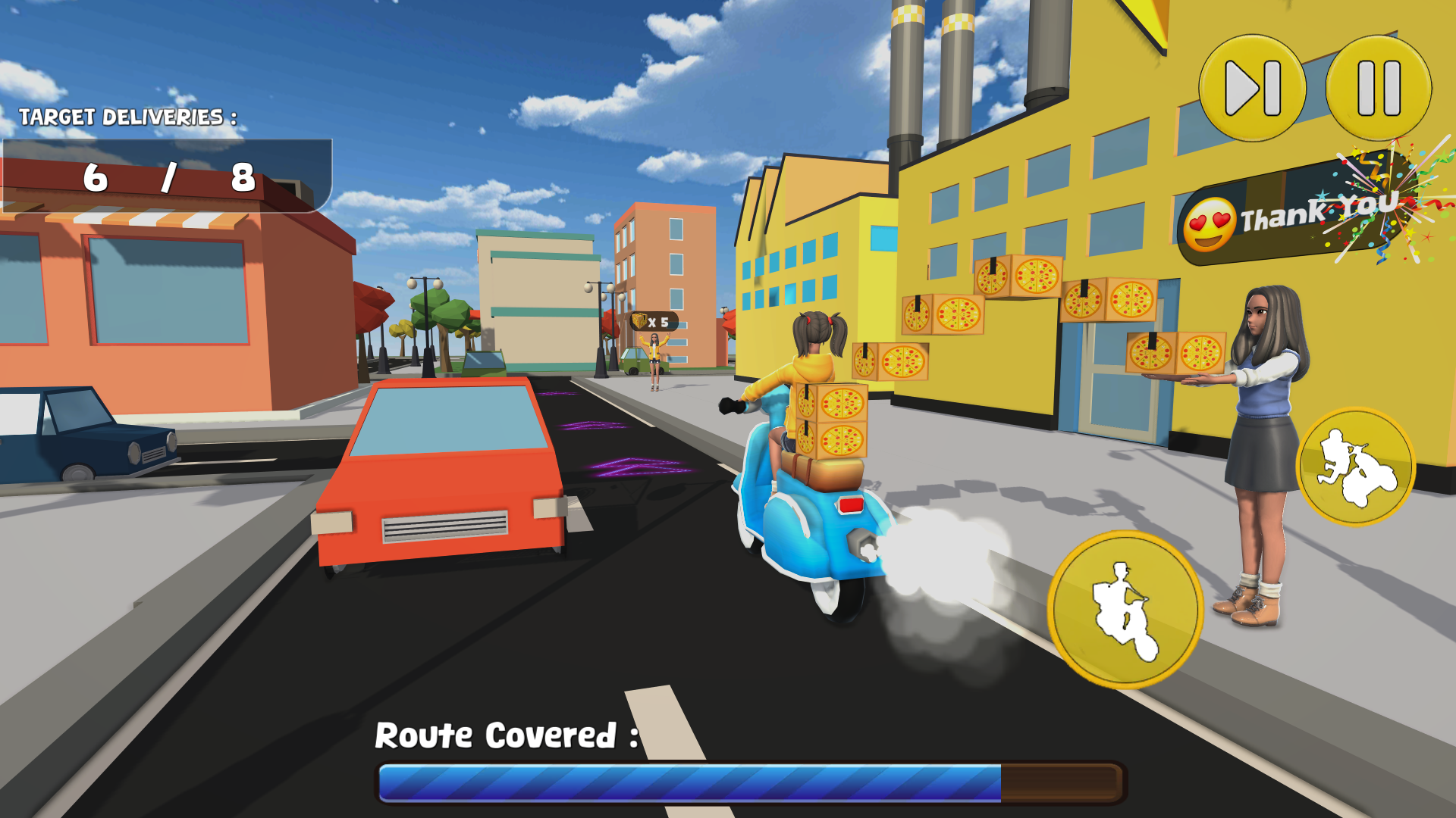 Pizza Food Delivery Boy Rider Game Screenshot