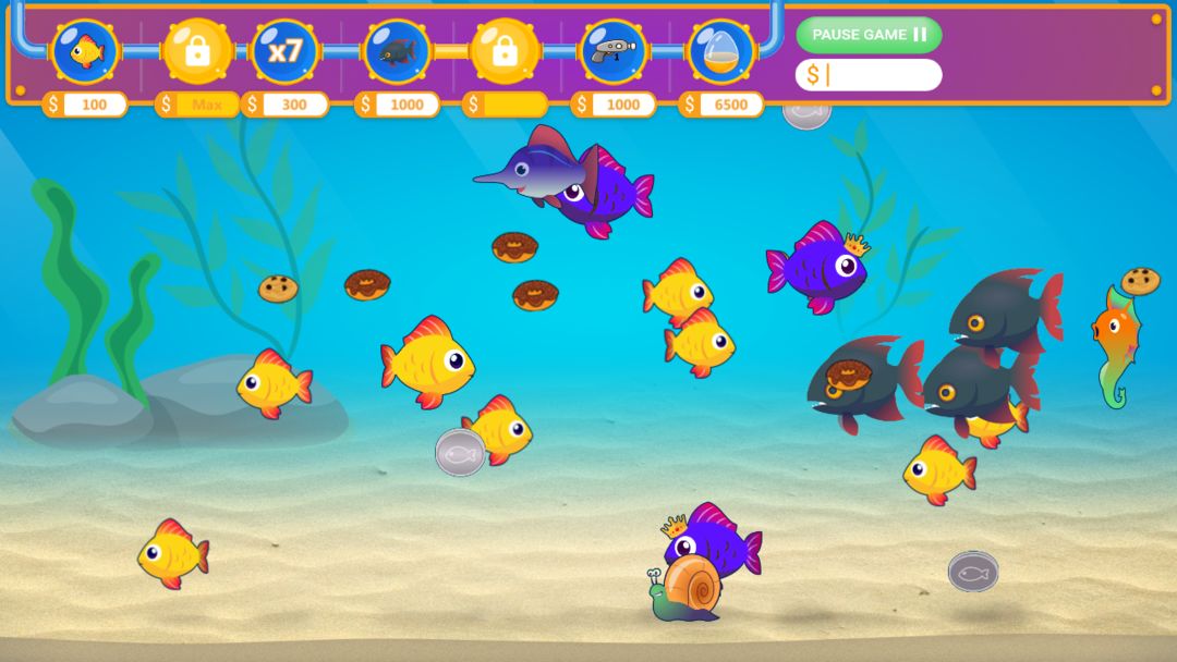 Screenshot of Insane Aquarium Duluxe - Feed Fish! Fight Alien!