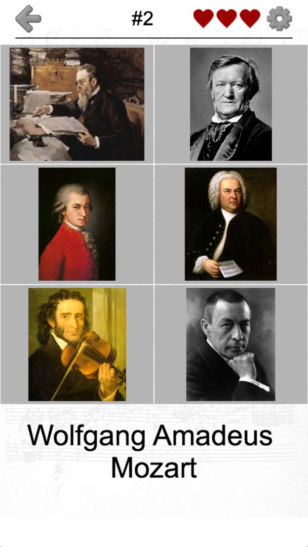 Famous Composers Portrait Quiz ภาพหน้าจอเกม