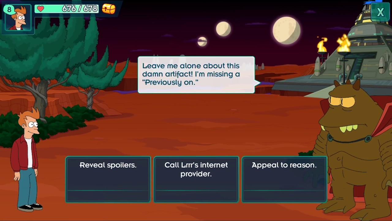 Screenshot of the video of Futurama: Worlds of Tomorrow