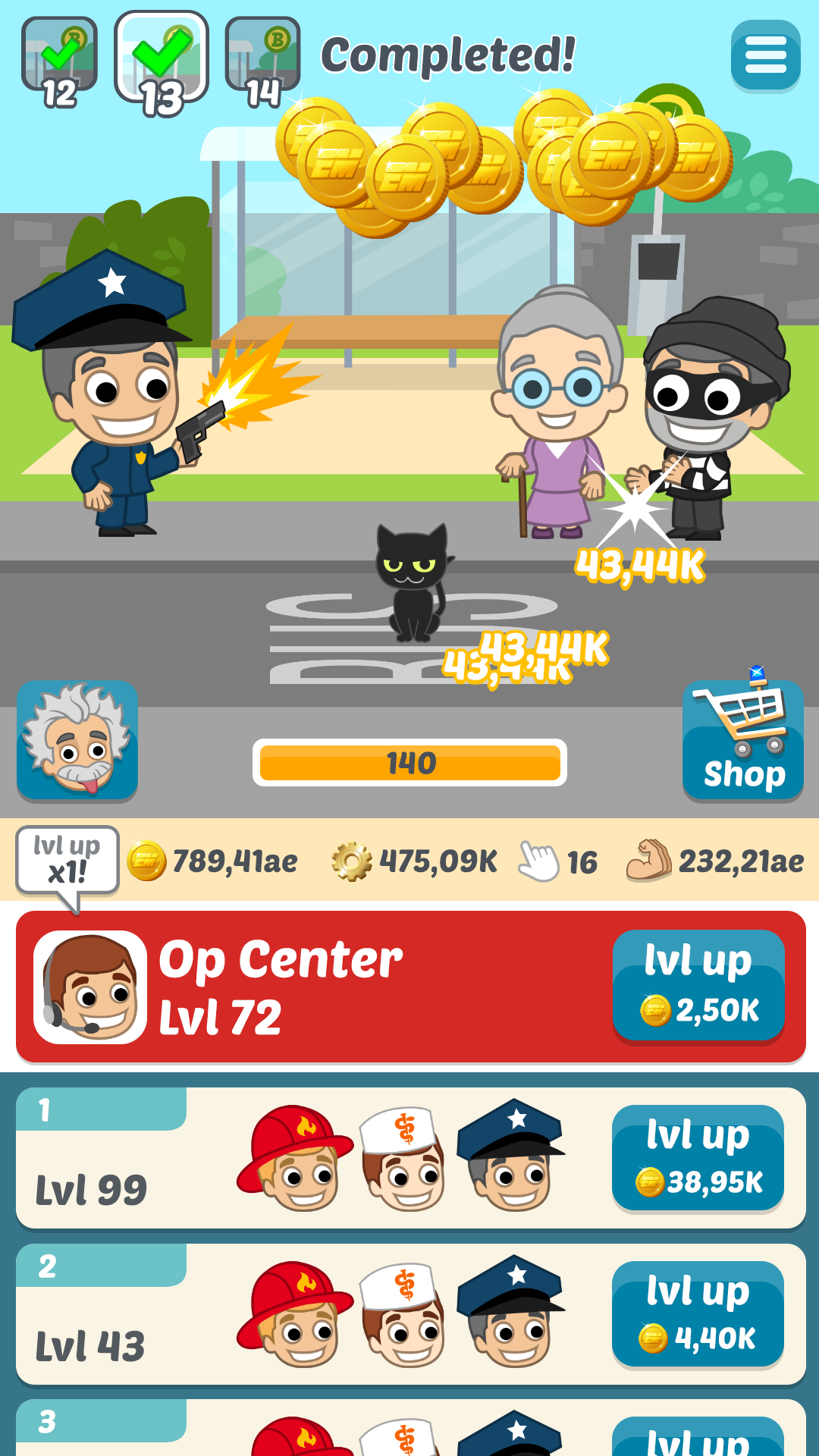 EMERGENCY Idle Tycoon – Granny, Cat & Thief Game Screenshot