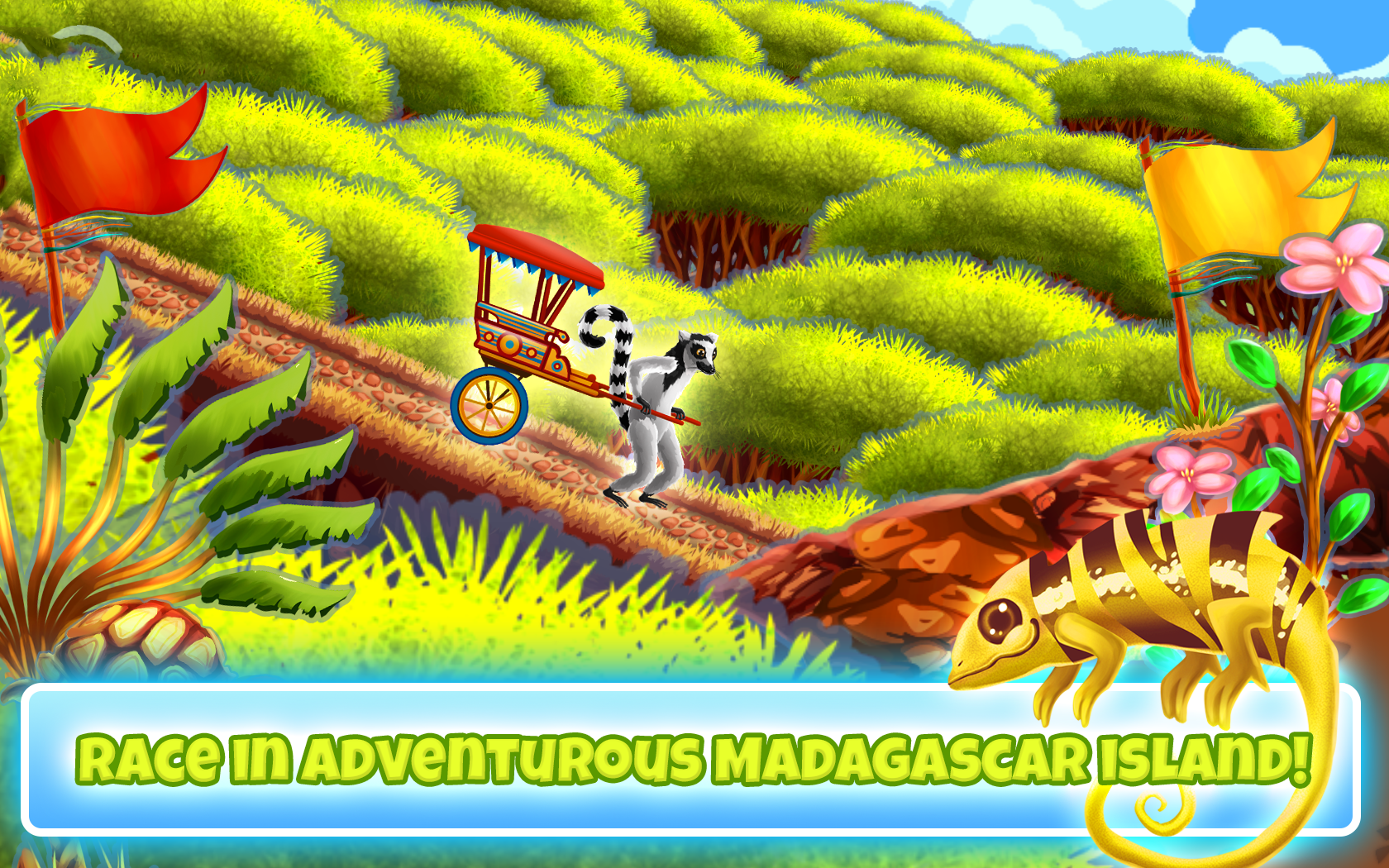 Fun Kid Racing - Madagascar Game Screenshot