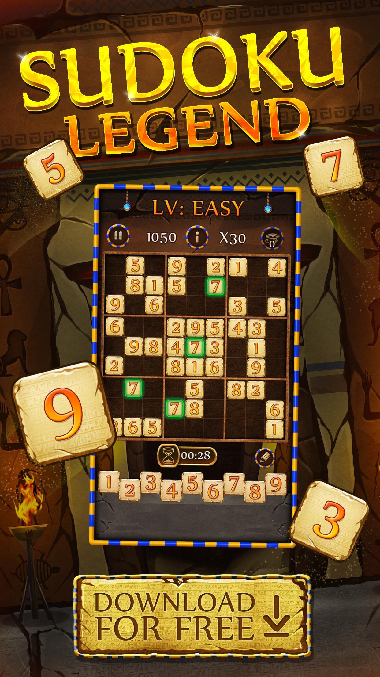 Screenshot 1 of Sudoku Free - ตำนานแห่งปริศนา 1.0