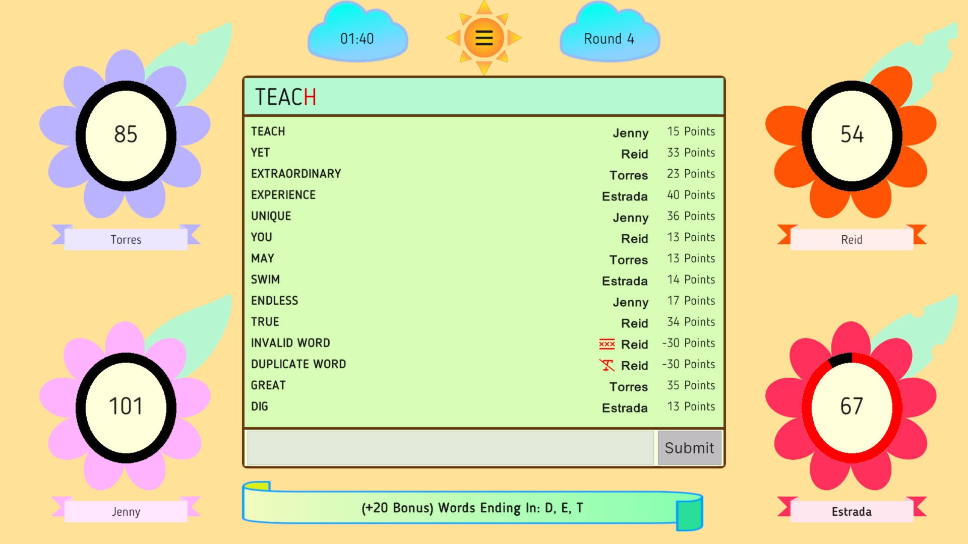 Screenshot of Word Relay
