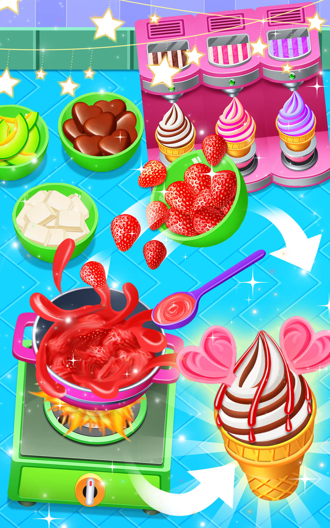 Cuplikan Layar Game Ice Cream Make Shop - Cooking