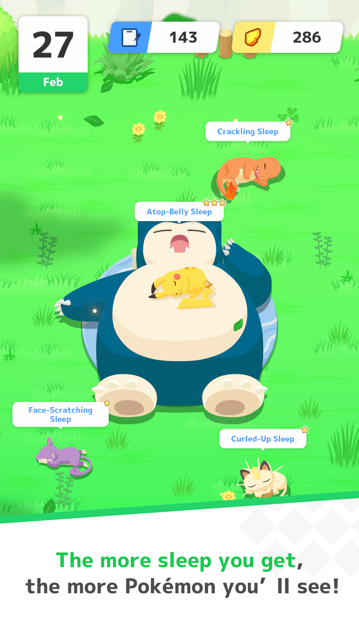 Pokémon Sleep Game Screenshot