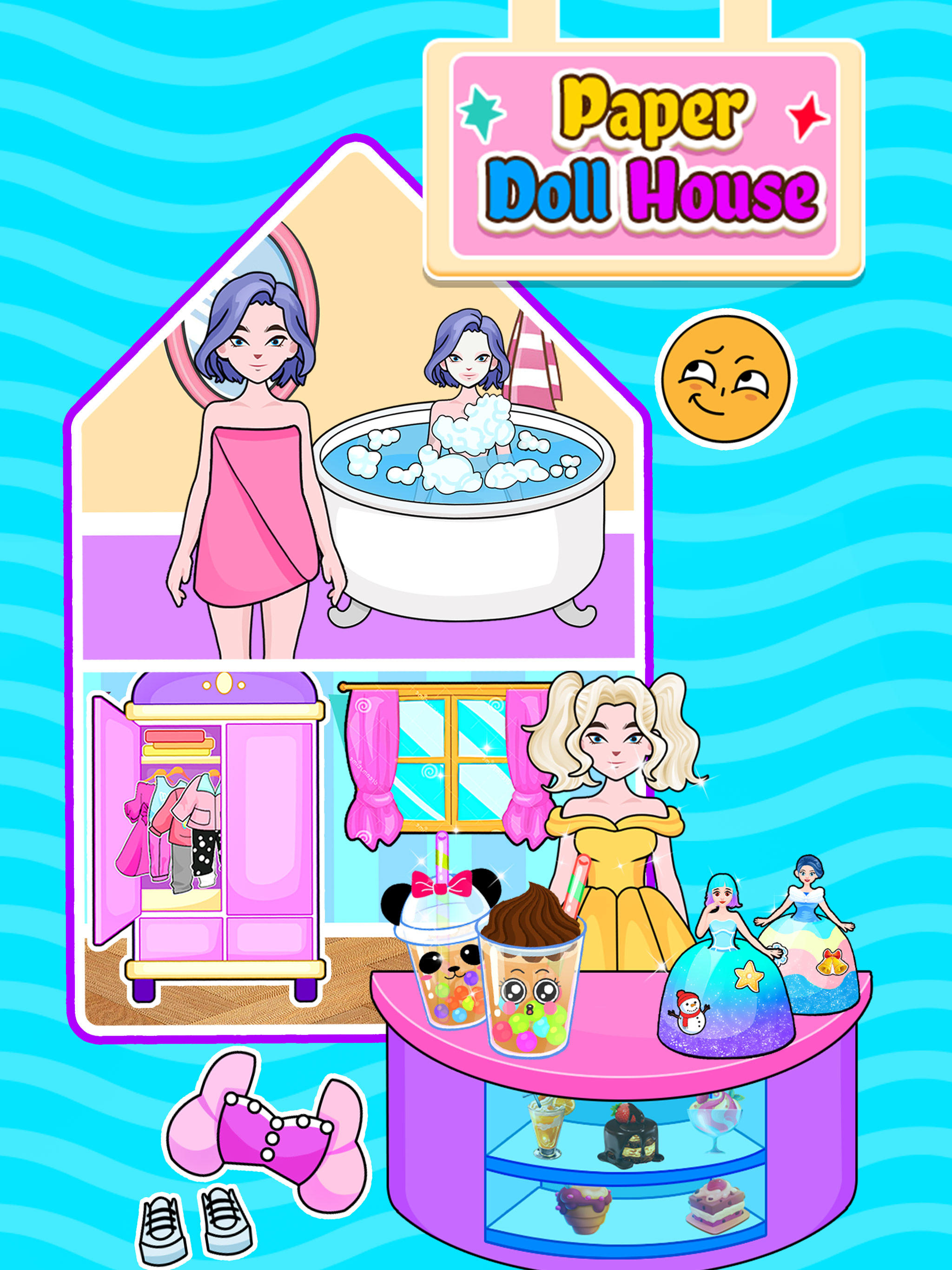 Paper Doll House Surprise Game Game Screenshot