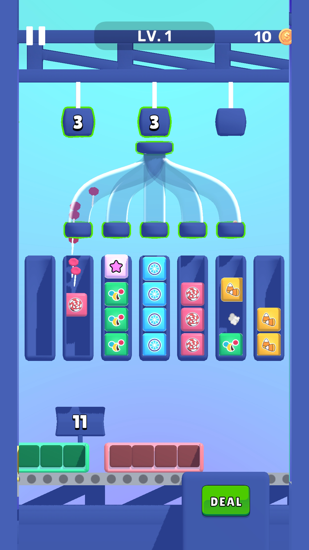 Candy Sort Factory Game Screenshot